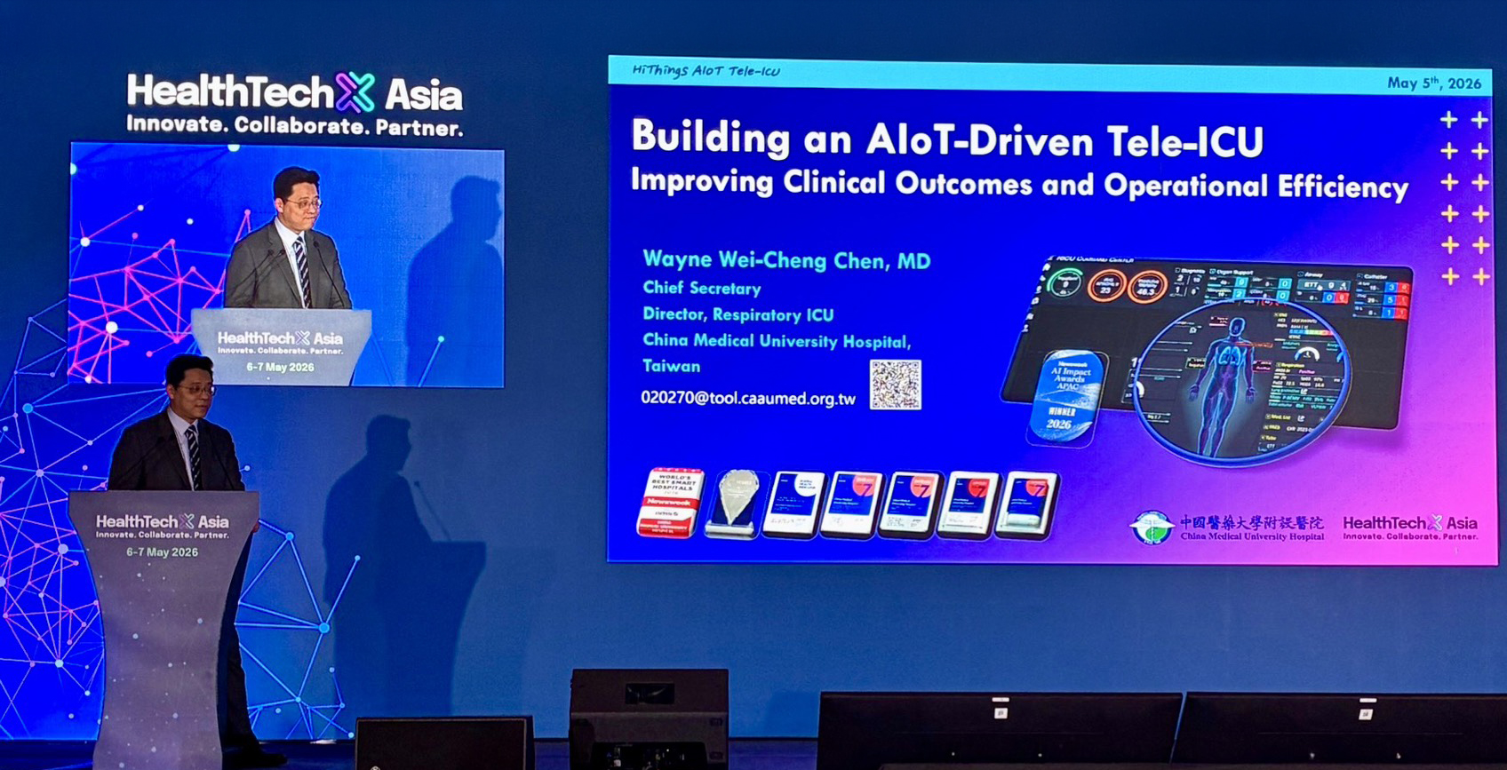 前往 中醫大附醫受邀 HealthTechX Asia 2026 分享智慧重症照護成果