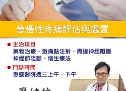 115年1月起新增疼痛特別門診